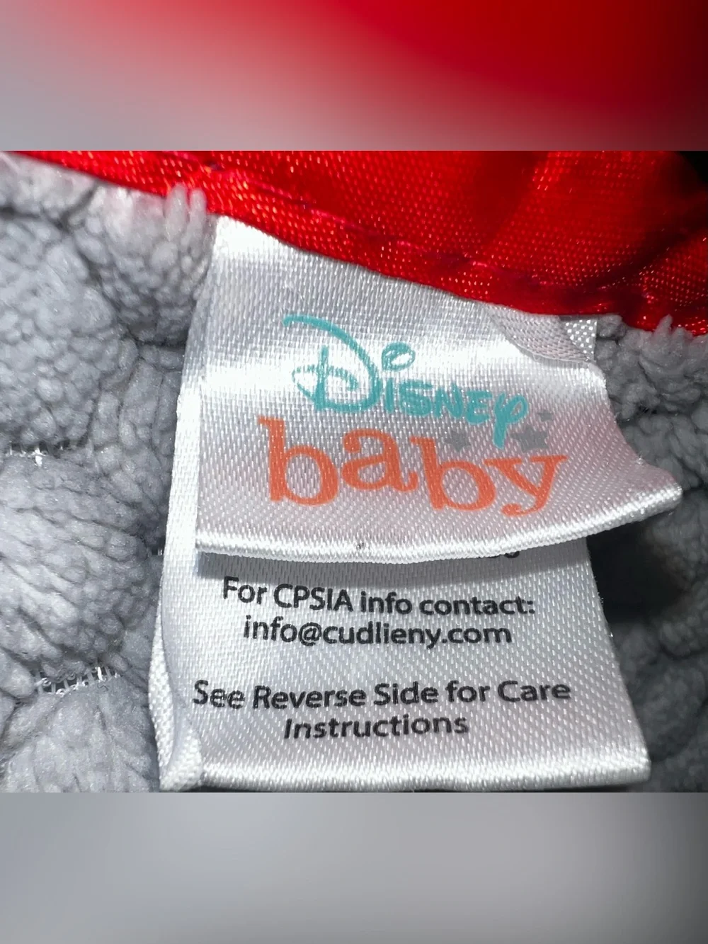Disney Baby Mickey Mouse Baby Blanket Infant Receiving Blanket Red/Grey 38”x29”